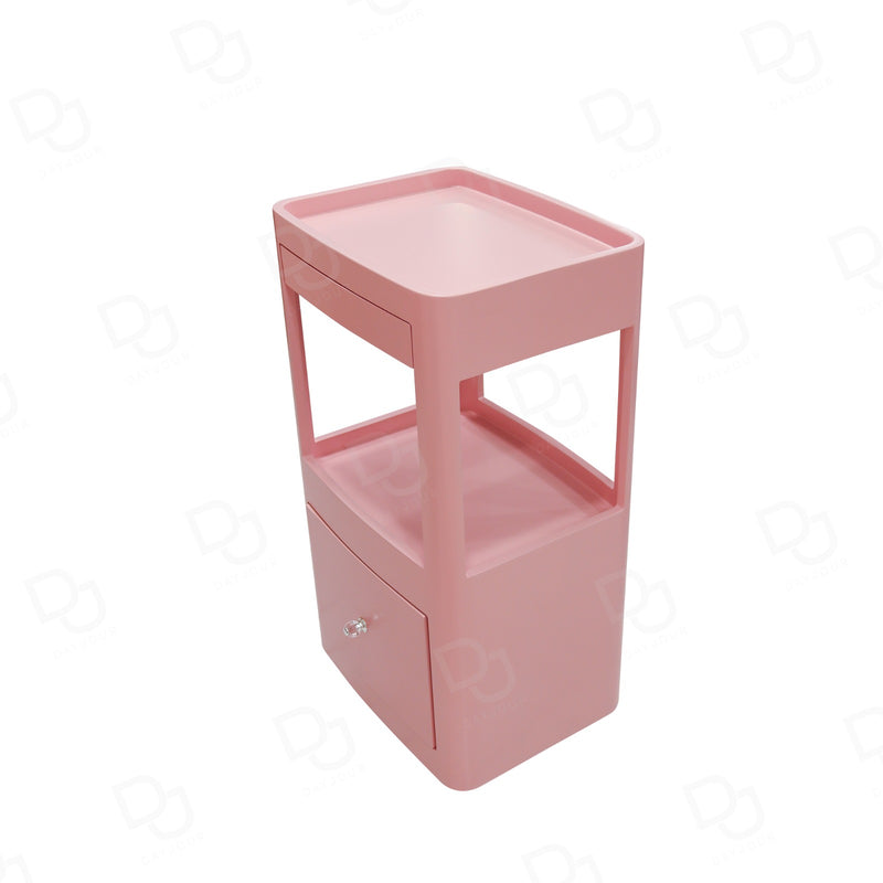 Pink Salon Storage Trolley with Drawers | Professional Beauty & Spa Organizer Cart - Salon Trolley - Pink salon storage cart - Dayjour - UAE