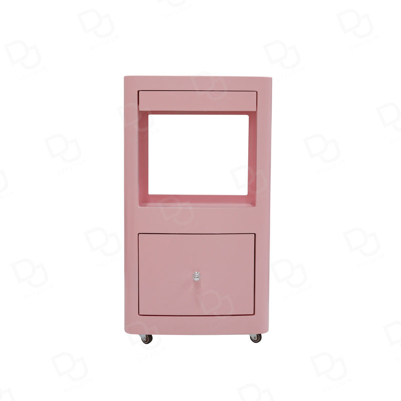 Pink Salon Storage Trolley with Drawers | Professional Beauty & Spa Organizer Cart - Salon Trolley - Pink salon storage cart - Dayjour - UAE