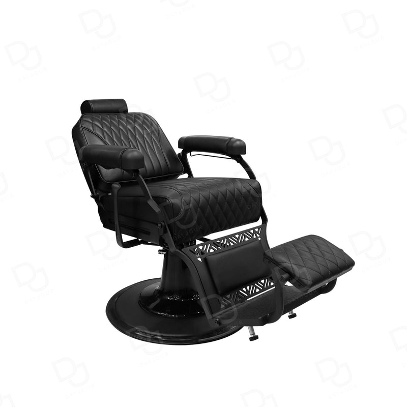 professional barber chair featuring reclining seat, adjustable headrest and heavy-duty metal base in UAE