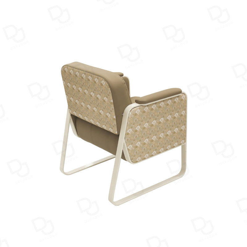 Khaki Brown Salon Waiting Chair – Comfortable Reception Seating - Reception waiting chair for salon - Ladies salon waiting chair - Dayjour - UAE