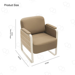 Khaki Brown Salon Waiting Chair – Comfortable Reception Seating - Reception waiting chair for salon - Ladies salon waiting chair - Dayjour - UAE