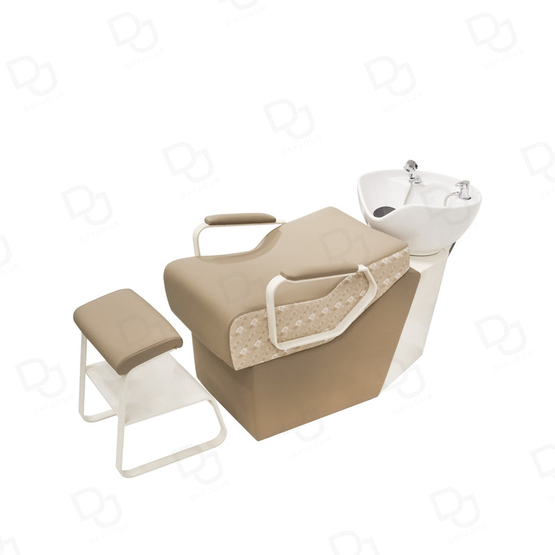 Khaki Brown Hair Washing Chair – Salon Shampoo Unit - Shampoo unit for ladies salon - Salon hair washing chair - Shampoo chair for ladies salon - Dayjour
