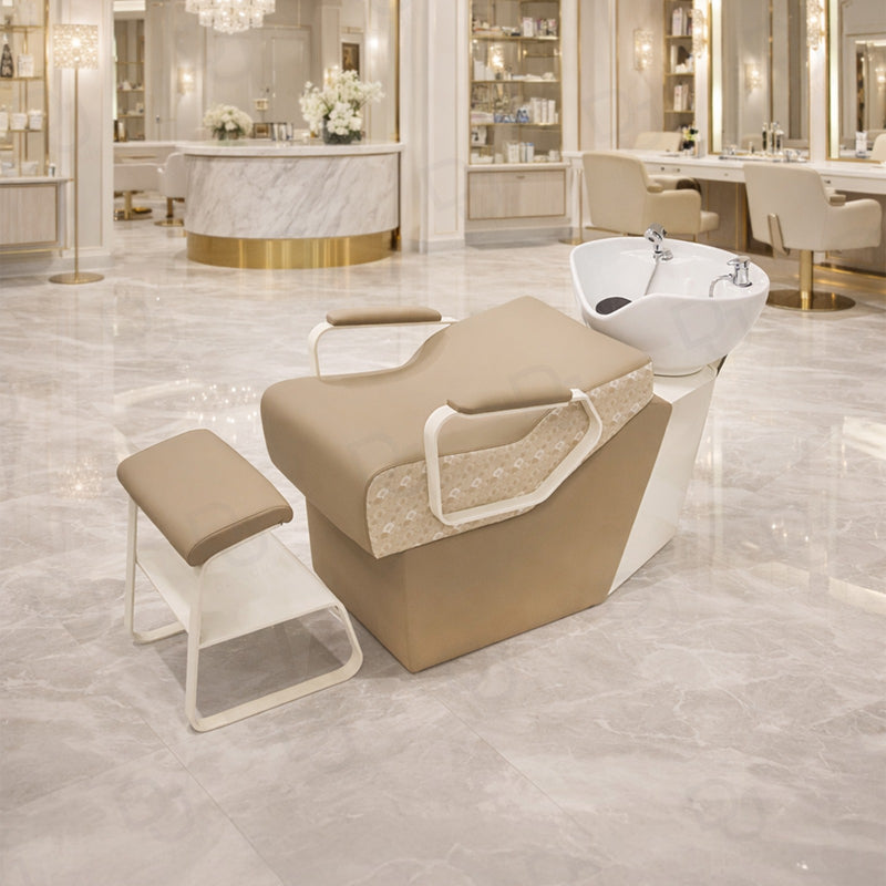 Khaki Brown Hair Washing Chair – Salon Shampoo Unit - Shampoo unit for ladies salon - Salon hair washing chair - Shampoo chair for ladies salon - Dayjour
