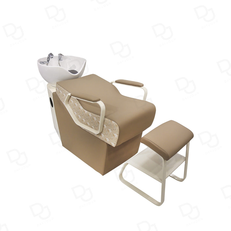 Khaki Brown Hair Washing Chair – Salon Shampoo Unit - Shampoo unit for ladies salon - Salon hair washing chair - Shampoo chair for ladies salon - Dayjour
