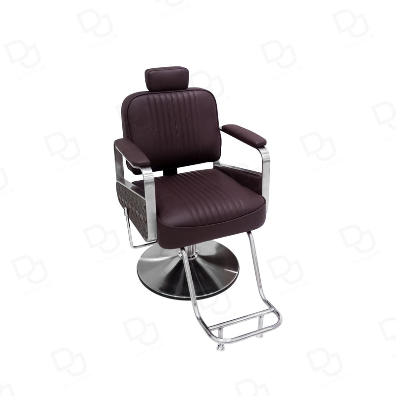 Reclining Hydraulic Salon Chair for Ladies – Dark Chocolate Brown - Reclining hair cutting chair - Barber chair in UAE - Dayjour - UAE