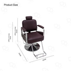 Reclining Hydraulic Salon Chair for Ladies – Dark Chocolate Brown - Reclining hair cutting chair - Barber chair in UAE - Dayjour - UAE