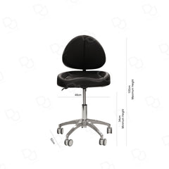 Black Hydraulic Swivel Salon Stool Chair with Reclining Backrest - Salon swivel stool - Technician stool chair in UAE - Dayjour