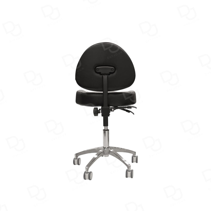 Black Hydraulic Swivel Salon Stool Chair with Reclining Backrest - Salon swivel stool - Technician stool chair in UAE - Dayjour