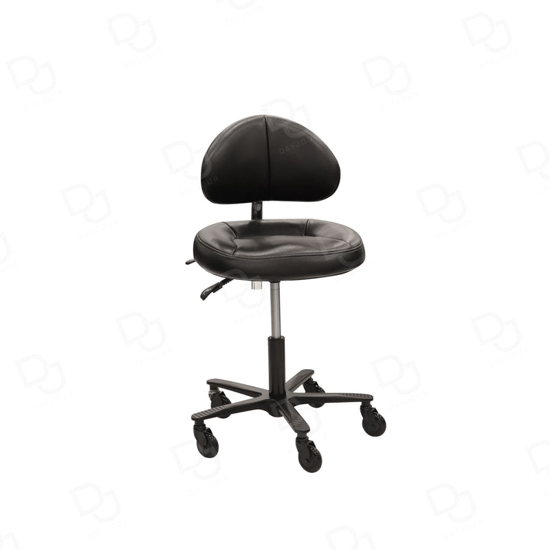 Black Hydraulic Reclining Salon Stool Chair with Backrest – Adjustable Spa & Beauty Technician Chair - Salon stool in Abu Dhabi - Dayjour - UAE