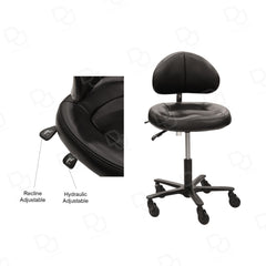 Black Hydraulic Reclining Salon Stool Chair with Backrest – Adjustable Spa & Beauty Technician Chair - Salon stool in Abu Dhabi - Dayjour - UAE