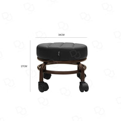 Professional Salon Rolling Stool – Black | Compact Beauty Chair with Wheels - technician stool with wheel - pedicure stool - small stool for salon - Dayjour - UAE