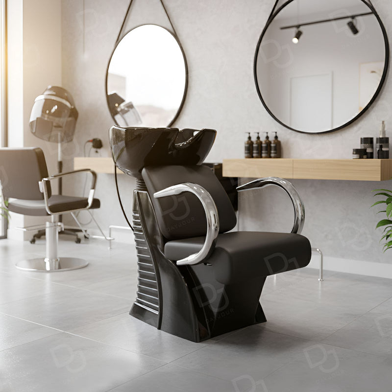 Salon Shampoo Washing Chair Black - Hair washing chair salon - Dayjour - UAE