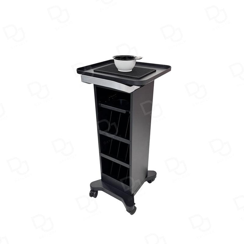 Metal Salon Trolley with Wheels, Applicator Bowl & Brush - Hair coloring trolley with applicator bowl and brush - Hair coloring trolley in UAE - Dayjour