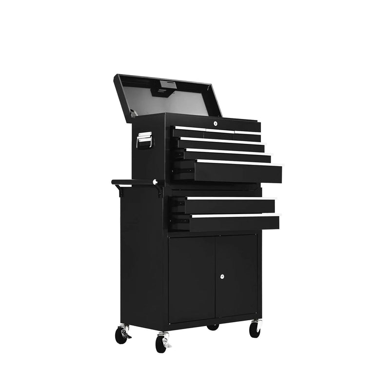 8 Drawer Lockable Salon Storage Trolley with Wheels | Professional Beauty Equipment Organizer – Black - lockable salon trolley - beauty clinic trolley with drawers - Dayjour - UAE