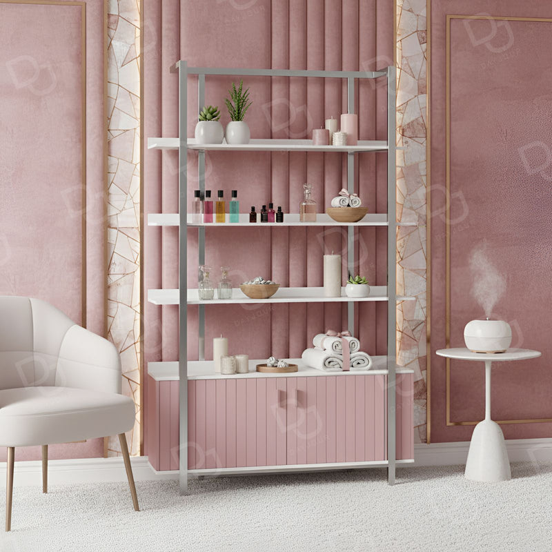 Beauty Salon Product Display Stand Pink - Ladies salon furniture - Salon display stand - Product display stand for Spa - Dayjour