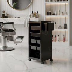 Professional Salon Trolley with Storage and Hair Dryer Holders Viva - Salon trolley with dryer hook - plastic salon trolley - Dayjour - UAE