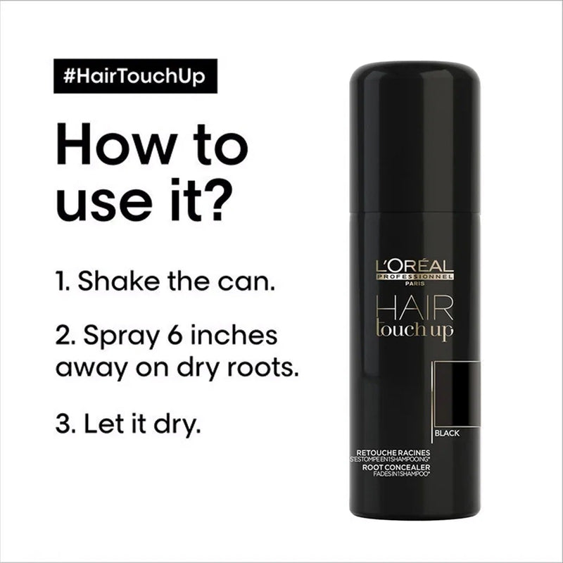 L’Oréal Professionnel Hair Touch Up – Black | 75ml - Dayjour - Loreal professional hair touch-up - grey coverage shampoo - black hair touch-up