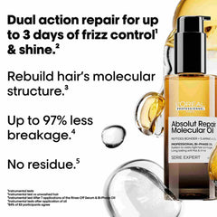 L’Oréal Professionnel Absolut Repair Molecular Bi-Phase Leave-In Oil 90ml - loreal hair serum - loreal professional UAE - Absolute repair moleular oil - Dayjour