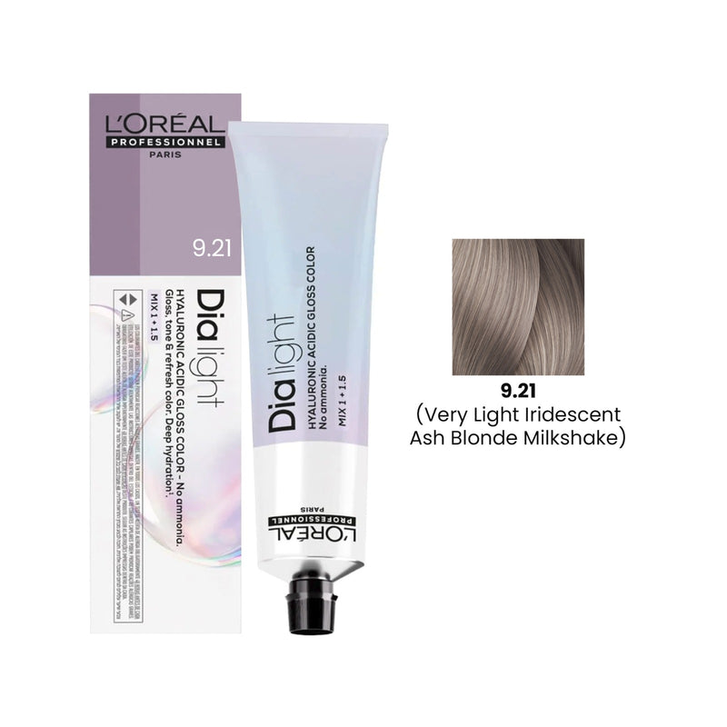 Loreal Professional Hair Color Dia Light 60ml 9.21 Very Light Iridescent Ash Blonde Milkshake - Loreal UAE - Dayjour - Dia light hair color