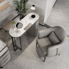 Grey Color Salon Spa Manicure Table with Chair - Manicure table UAE - Grey salon furniture KSA - Dayjour - UAE