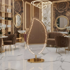 Mirror with LED light Leaf Shape Design - salon furniture - Dayjour - UAE