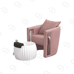 Oslo Pink Pedicure Spa Chair with Foot Basin – Modern Salon Pedicure Station - Pedicure spa chair UAE - Dayjour - UAE