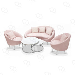 Mariani luxury pink office reception sofa set with marble table for modern salon and office reception - Dayjour - Sofa and table in UAE - Reception Sofa in Saudi - Ladies salon furniture in Bahrain