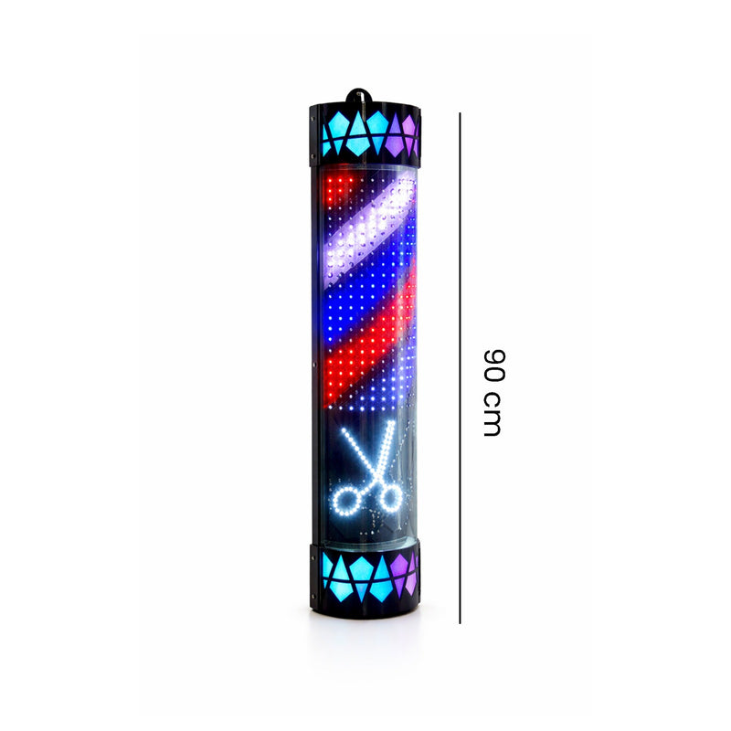 90cm Classic Barber Pole Light – Waterproof Outdoor Rotating Barber Shop Sign with Black Base - Barber pole - Barber sign board in Abu Dhabi - Dayjour