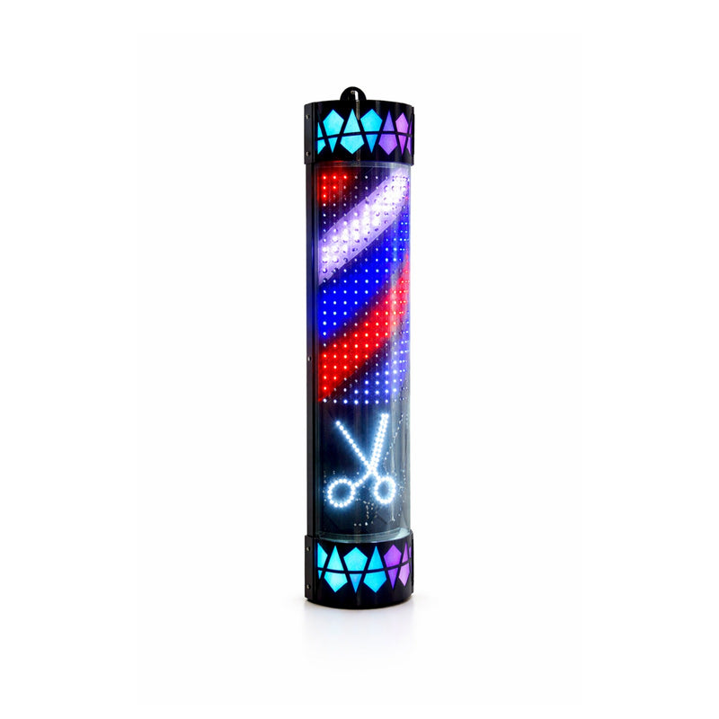 90cm Classic Barber Pole Light – Waterproof Outdoor Rotating Barber Shop Sign with Black Base - Barber pole - Barber sign board in Abu Dhabi - Dayjour