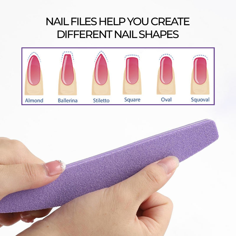 Purple half moon nail file for gel acrylic and natural nails - Dayjour - UAE