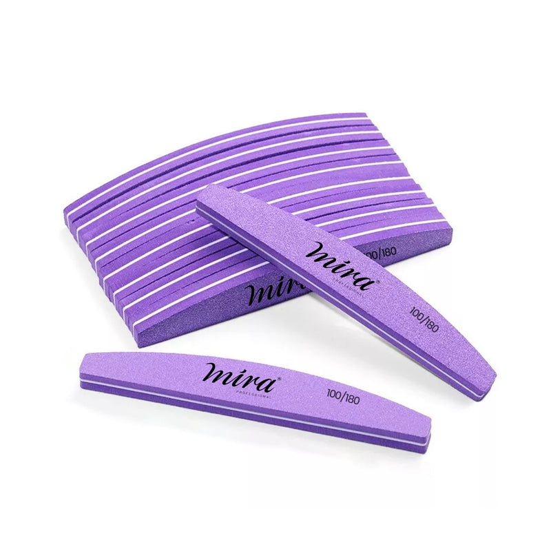 Professional purple nail file half moon shape pack of 10 - Dayjour - Nail file in UAE
