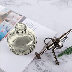Retro grey thickened glass fine-mist spray bottle with snowflake design and finger holder – Dayjour - Water spray for salon