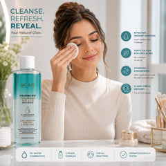 Scar Professional Hyaluronic Acid Two Phase Eye and Lip Waterproof Makeup Remover with Aloe Vera - Best Makeup Remover UAE - Waterproof Makeup Remover - Eye Makeup Remover - Lip Makeup Remover - Hyaluronic Acid Cleanser - Aloe Vera Makeup Remover - Gentle Makeup Remover - Facial Cleansing Solution UAE