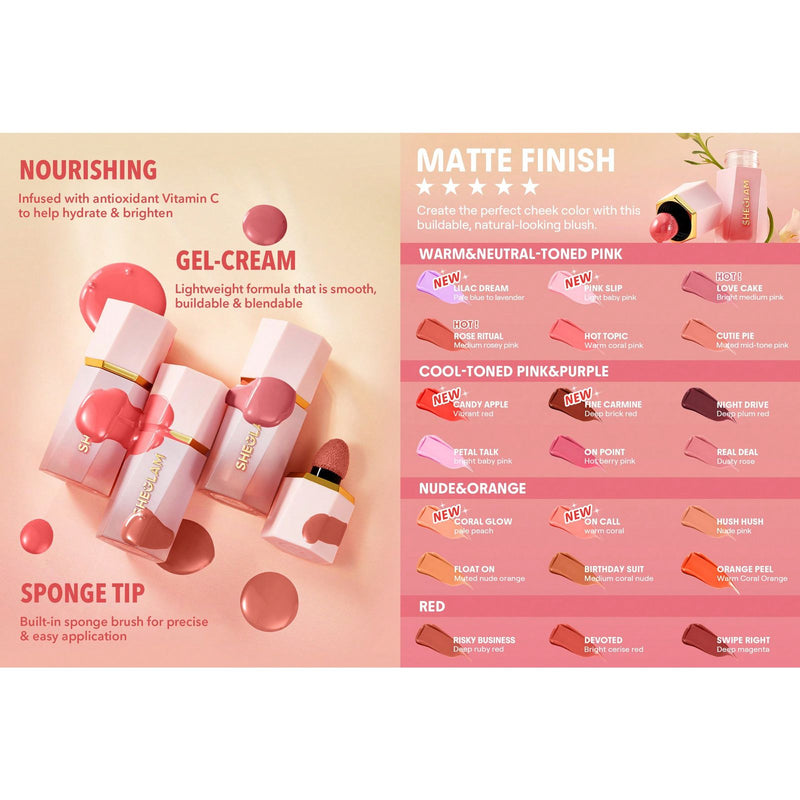 SHEGLAM Cutie Pie Liquid Blush – Natural Dewy Cheek Tint - liquid tint - lip gloss in UAE - sheglam liquid blush - lip gloss - Dayjour