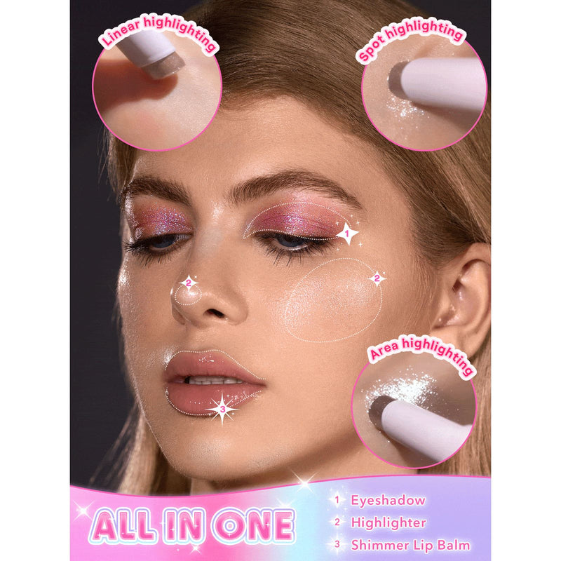 SHEGLAM Starlit Silver Jelly Glaze Stick – Sparkling Wet Look Highlighter - makeup highlighter - Dayjour - UAE