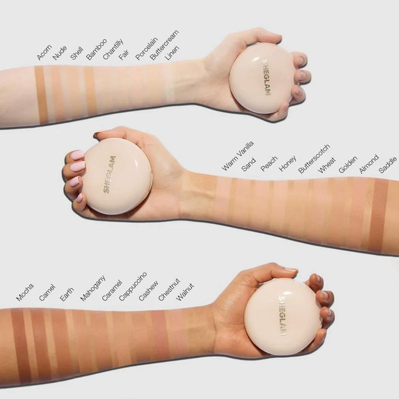 SHEGLAM Warm Vanilla Cushion Foundation – Radiant Long-Lasting Coverage - Warm vanilla foundation - Lock & go foundation - Dayjour
