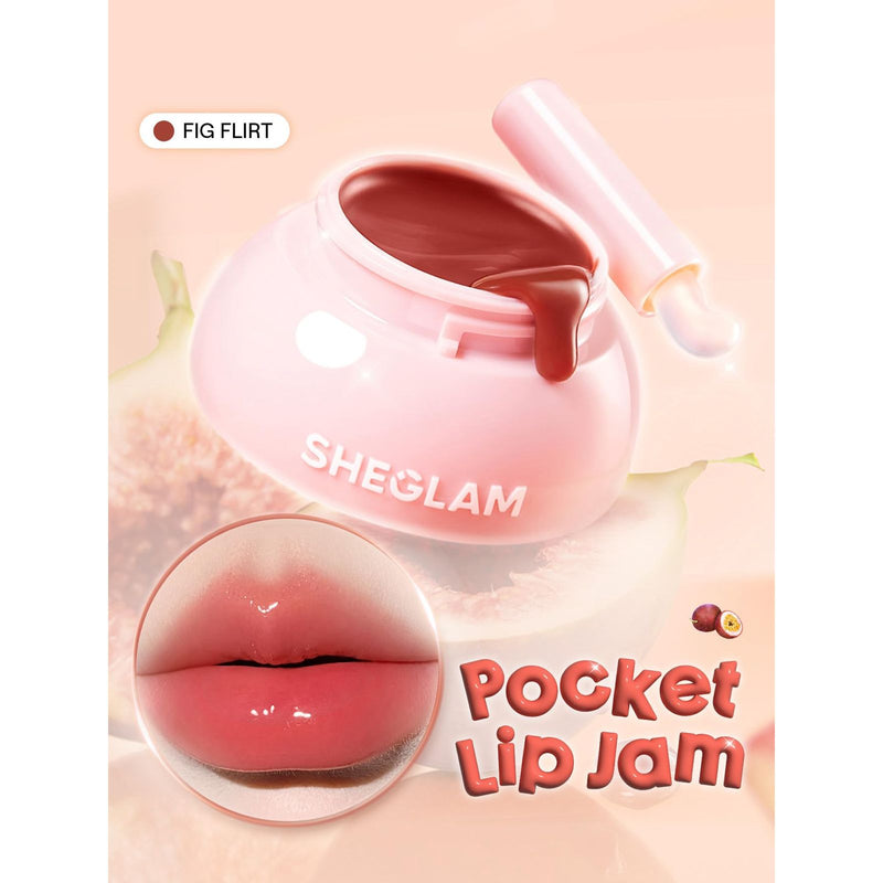 SHEGLAM Fig Flirt Pocket Lip Jam – Hydrating Glossy Jelly Tint - Jelly lip gloss - lip gloss sheglam - Dayjour - UAE