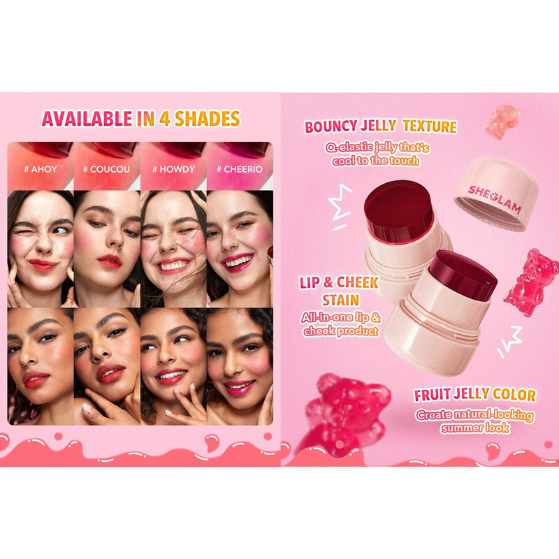 SHEGLAM Howdy Lip & Blush Tint – Hydrating Jelly Texture for Natural Glow - Lip and blush tint - Jelly blush tint - sheglam jelly tint - Dayjour - UAE