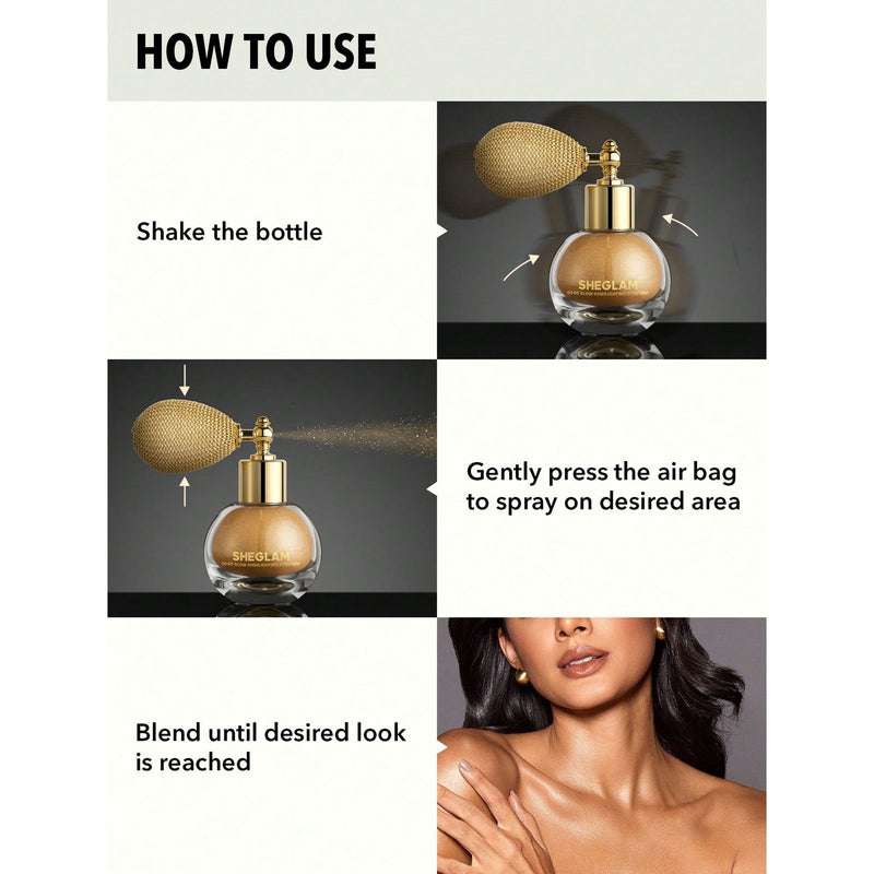 Professional SHEGLAM Go Go Glow Frosted Opal body shimmer mist - professional body shimmer UAE - salon glow spray - SHEGLAM shimmer mist UAE - makeup artist glow spray - bridal body glow UAE - highlighting mist UAE