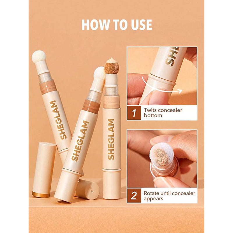 SHEGLAM Complexion Boost Concealer Nude sponge tip concealer - SHEGLAM concealer UAE - Nude concealer - hydrating concealer UAE - full coverage concealer - blurred finish concealer, -under eye concealer UAE - lightweight concealer