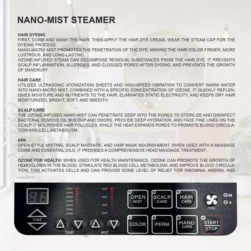 White Nano Mist Ozone Hair Steamer for Salon & Spa Use | Dayjour - Ozone technology hair steamer - Modern hair steamer - Nano mist ozone hair steamer