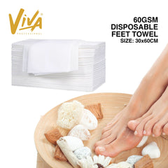 Viva Professional Disposable Feet Towels – 150pcs Pack, 30x60cm 60GSM– Spa & Salon Pedicure Towels - feet towel for spa - Disposable feet towel - Dayjour - UAE