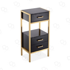 Salon Cart Hairdressing Trolley Black - Gold frame - dayjour