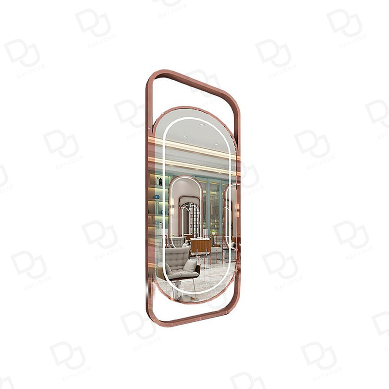 Salon Mirror Wall Mounted With LED light Rose Gold - salon mirror - dayjour