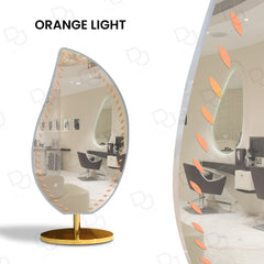 Mirror with LED light Leaf Shape Design