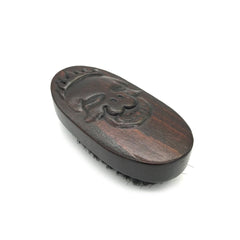 Wooden Men's Beard Brush Skull Round