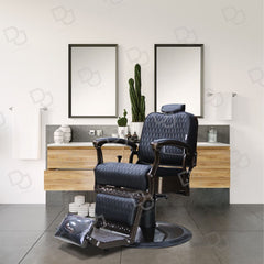 	Barber Salon Hair Cutting Chair Black and Brown - dayjour
