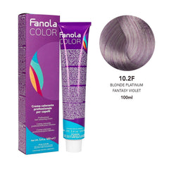 Fanola Hair Color Cream 10.2F Blonde Platinum Fantasy Violet 100ml - Dayjour 