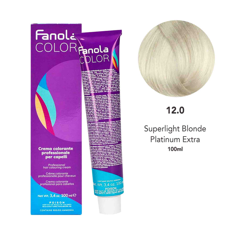 Fanola Hair Color 12.0 Superlight Blonde Platinum Extra 100ml - Dayjour