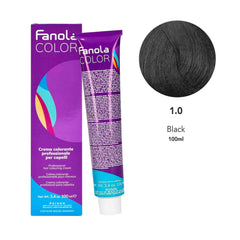 Fanola Hair Coloring Cream 1.0 Black 100ml - Dayjour